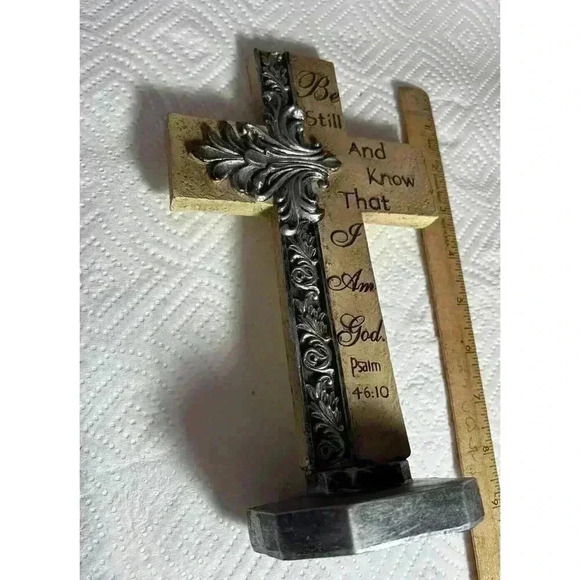Free Standing Cross Psalm 46:10 Be Still And Know That I Am God Bible Religion - Picture 9 of 16